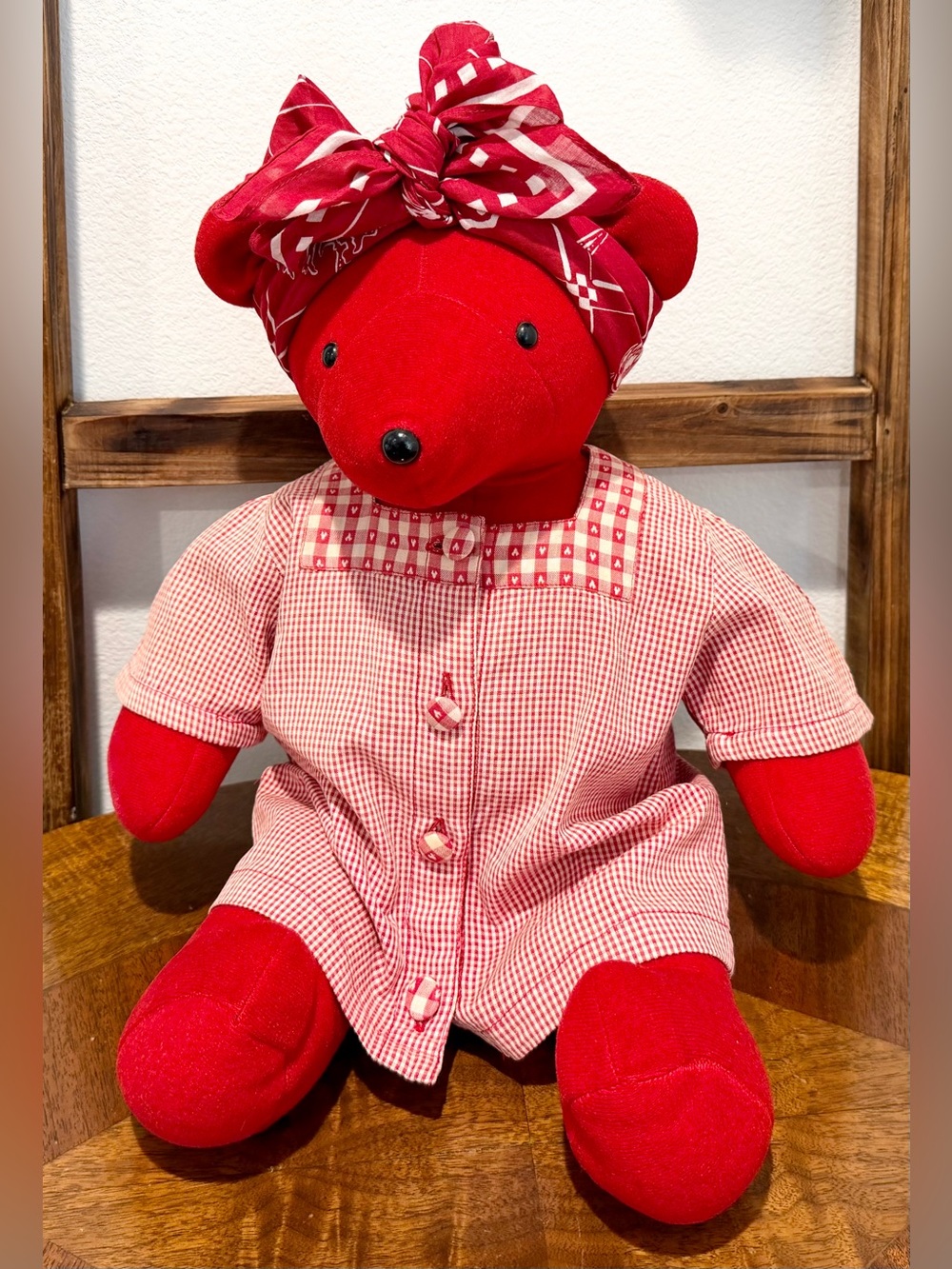 Vintage North American Bear Co. 1979 Teddy Bear Stuffed Animal Plush Toy Red